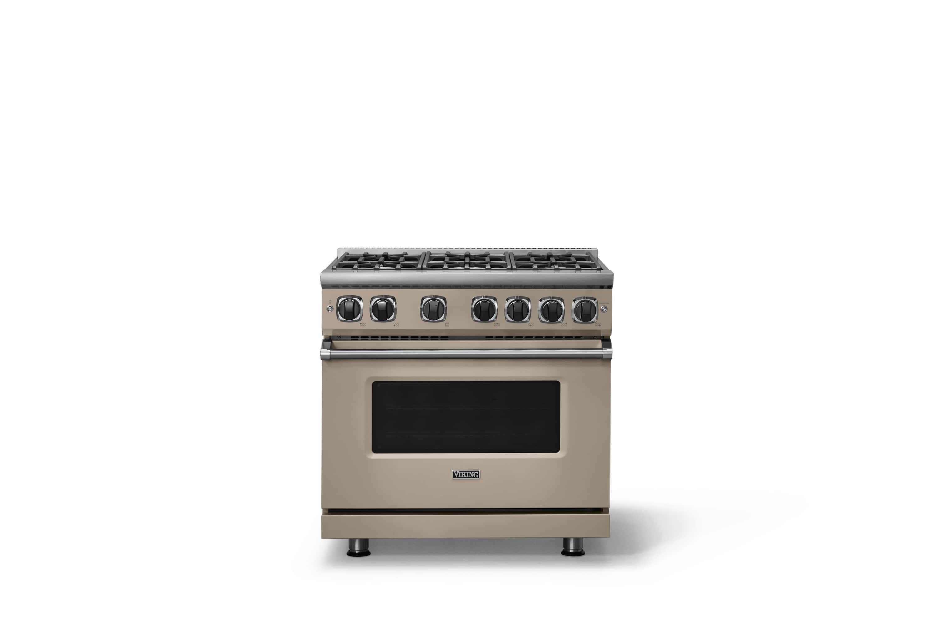 Front. Viking - 36 in. Wide 6 Burner Pro 7 Series 5.6 Cu. Ft. Freestanding Sealed Burner Gas Convection Range - Nantucket - Nantucket.