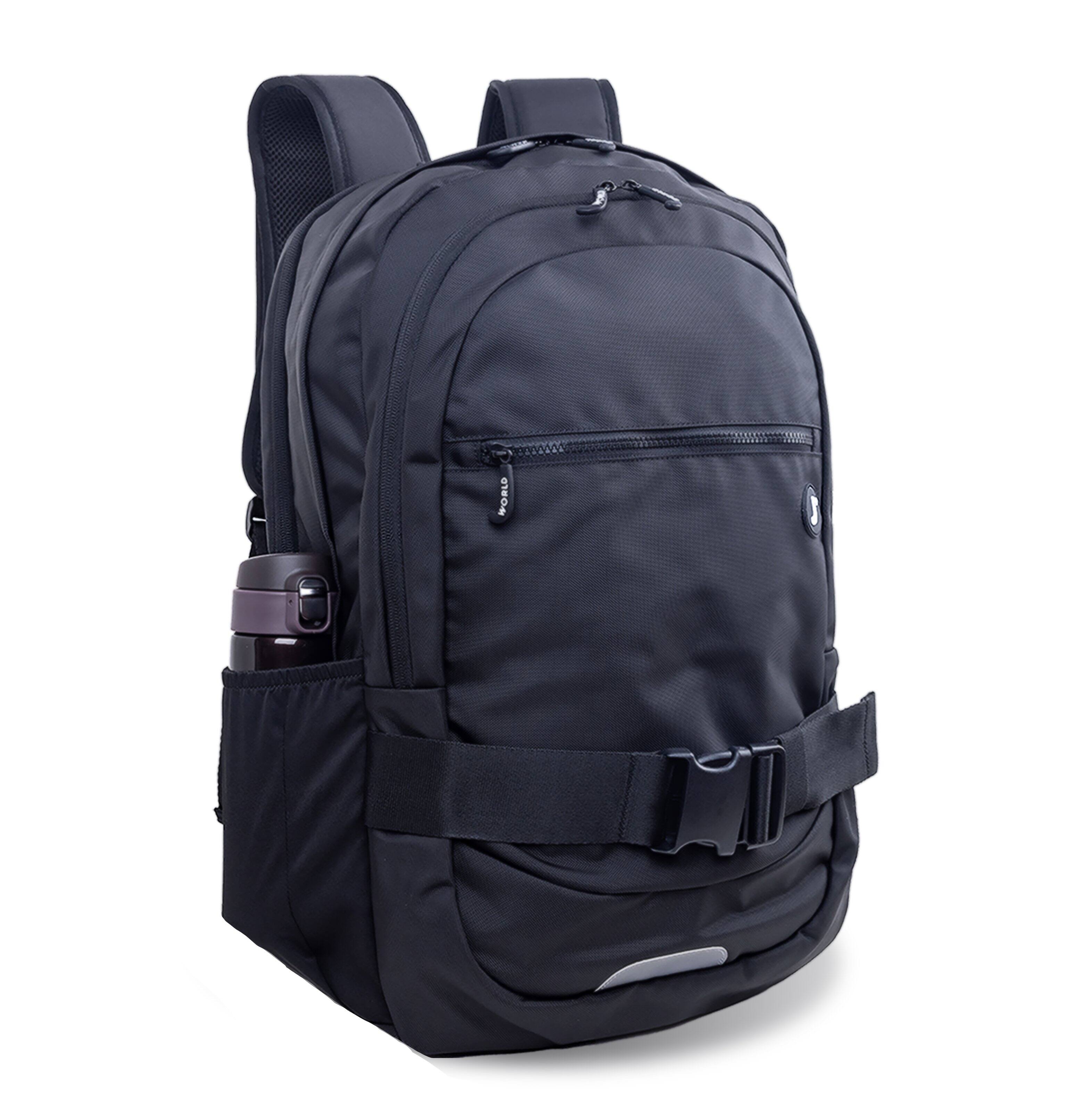 Angle. J World - J World Allan Multi-Functional Laptop Backpack, Black - BLACK.