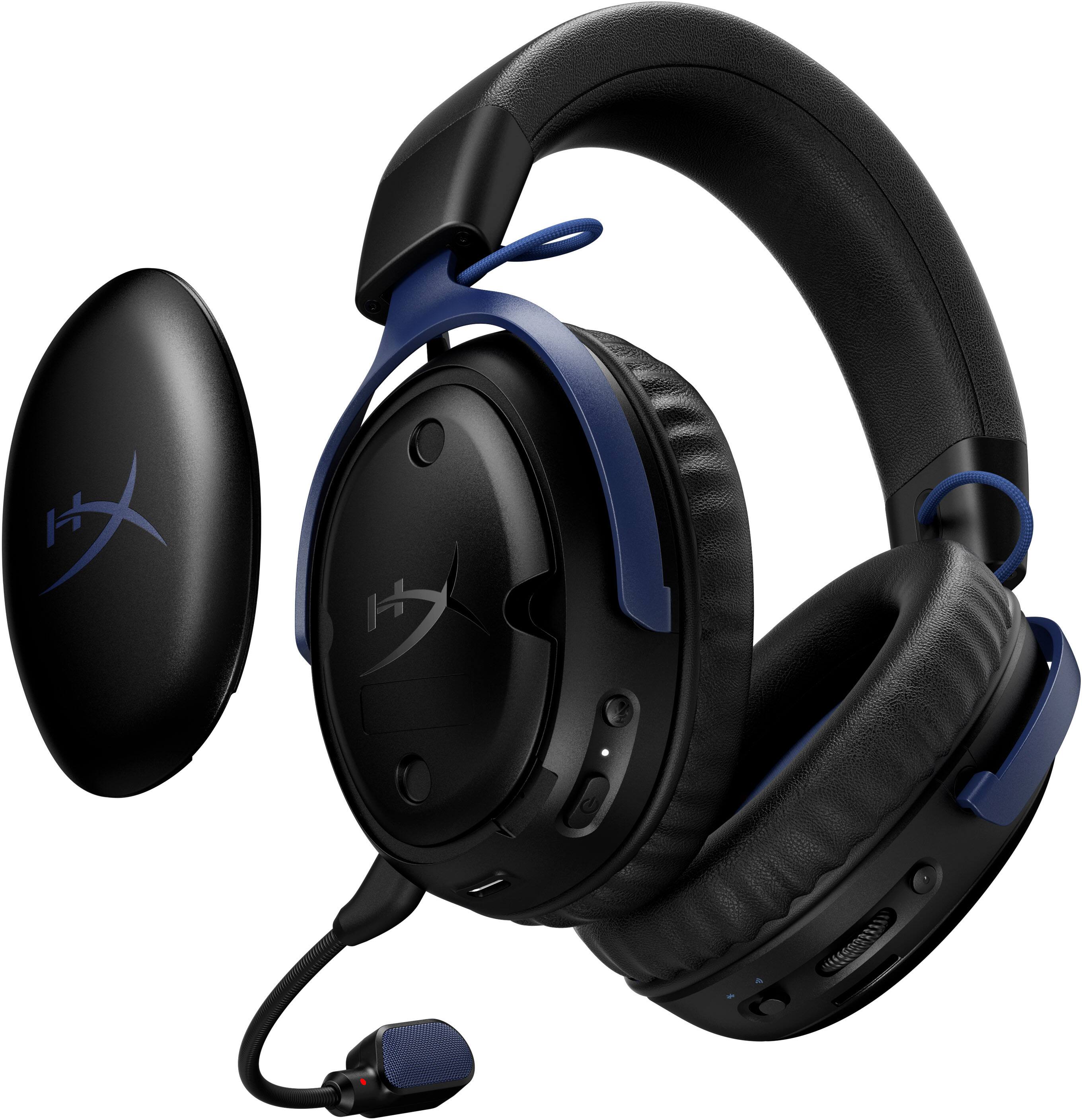 Alt View 3. HyperX - Cloud III S Wireless Gaming Headset for PC, PS5, PS4, Nintendo Switch, Mac, and Mobile - Black/Sci-Fi Blue (Special Edition).