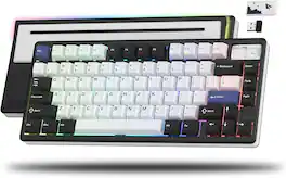 Womier - SK71 PRO 75% Wireless Mechanical Keyboard, Creamy Gaming Keyboard, CNC Aluminum - Black
