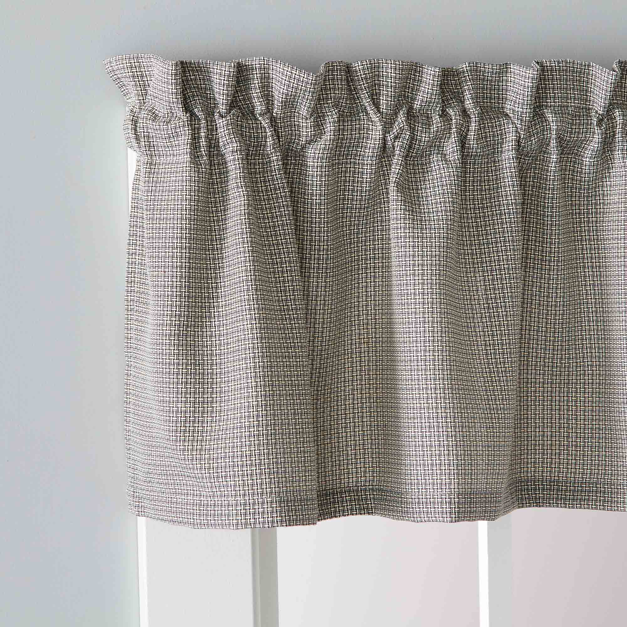 Left. SKL Home - Saturday Knight Ltd Nelson Versatile Tailored Window Valance - 58" x 13" Black - Black.