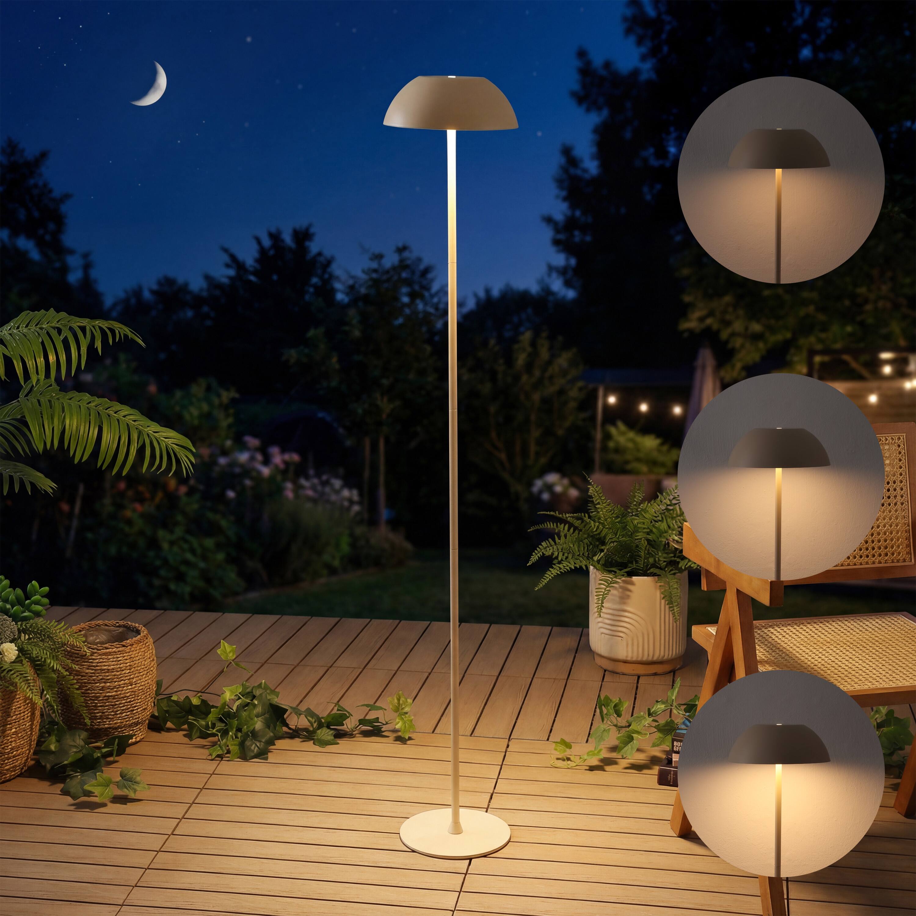 Alt View 7. Jonathan Y - Laurel 59" Metal Adjustable Rechargeable Integrated Portable Touch Sensor Dimmable LED Indoor/Outdoor Floor Lamp, Almond - Almond.