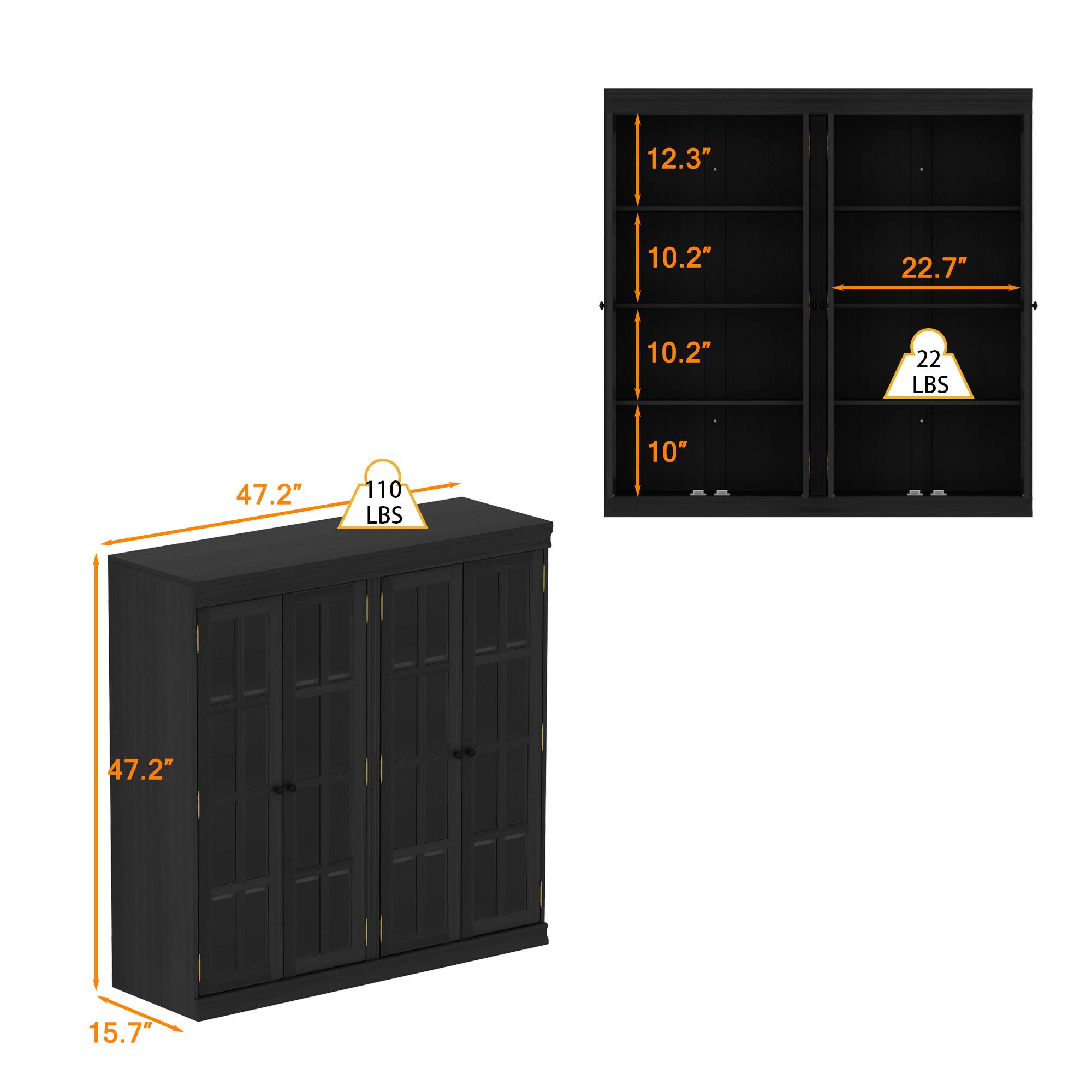 12.3", 10.2", 22.7", 10.2", 22 LBS, 47.2", 110 LBS, 10", 47.2", 15.7"
