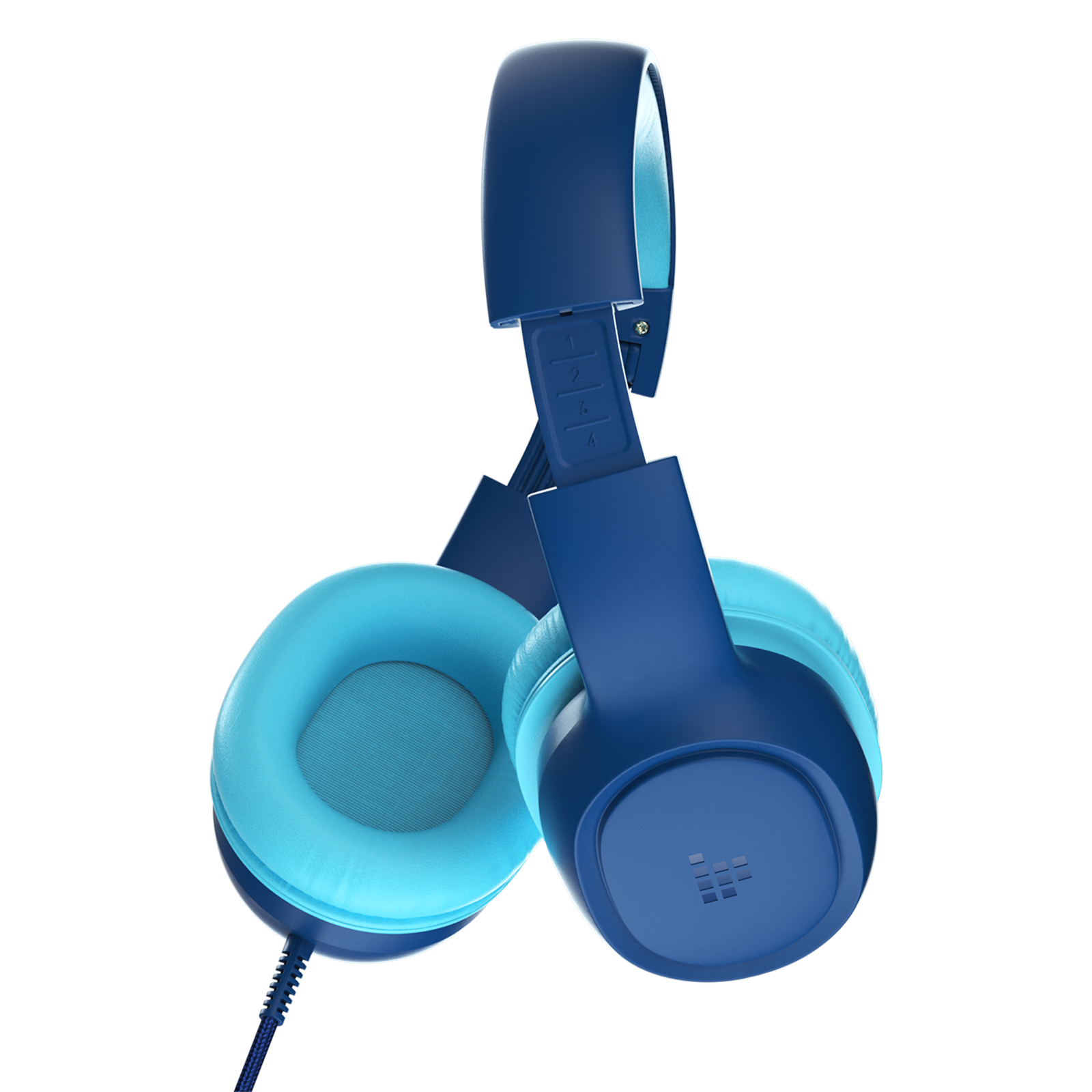Angle. Tronsmart - KH01 Wired Headphones for School Travel, Safe Volume Limited, Foldable Lightweight Over-Ear Headphones for PC/Tablet - Navy Blue.