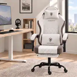 Dowinx - Upgraded ergonomic gaming chair, widened & heightened, lumbar support, reclines, footrest—must-have for work & leisure - Brown