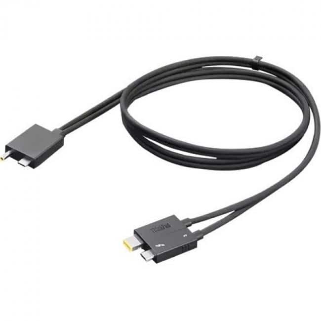 Lenovo - Thunderbolt 4 WorkStation Dock Split Cable 0.7m - 2.30 ft Thunderbolt 4 Data Transfer/Power Cable for