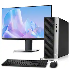 HP - Refurbished Excellent - ProDesk 400 G5 SFF Desktop PC , Intel i5-8th 3.0GHz , 8GB RAM, 256GB SSD , KB & Mouse, 22" LED , Wi-Fi , Win11 - Black
