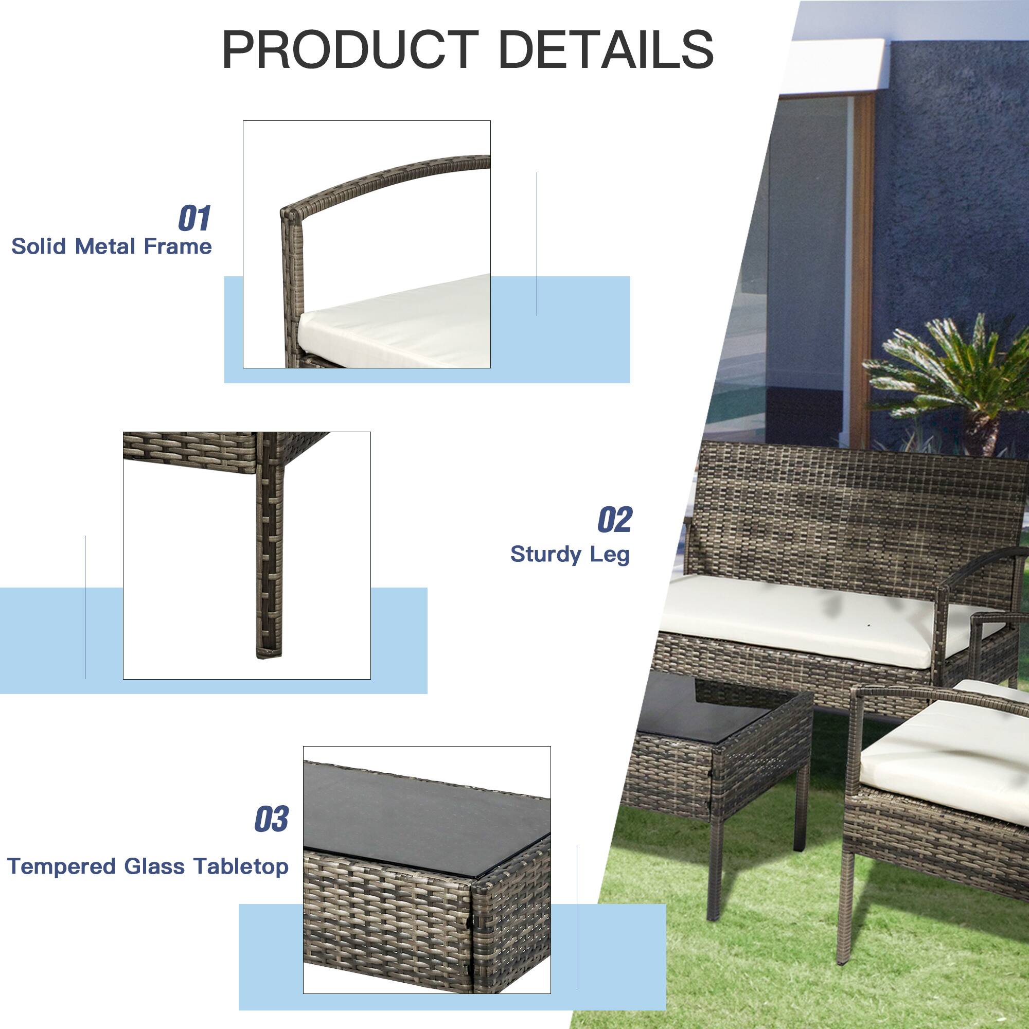 PRODUCT DETAILS
01 Solid Metal Frame
02 Sturdy Leg
03 Tempered Glass Tabletop