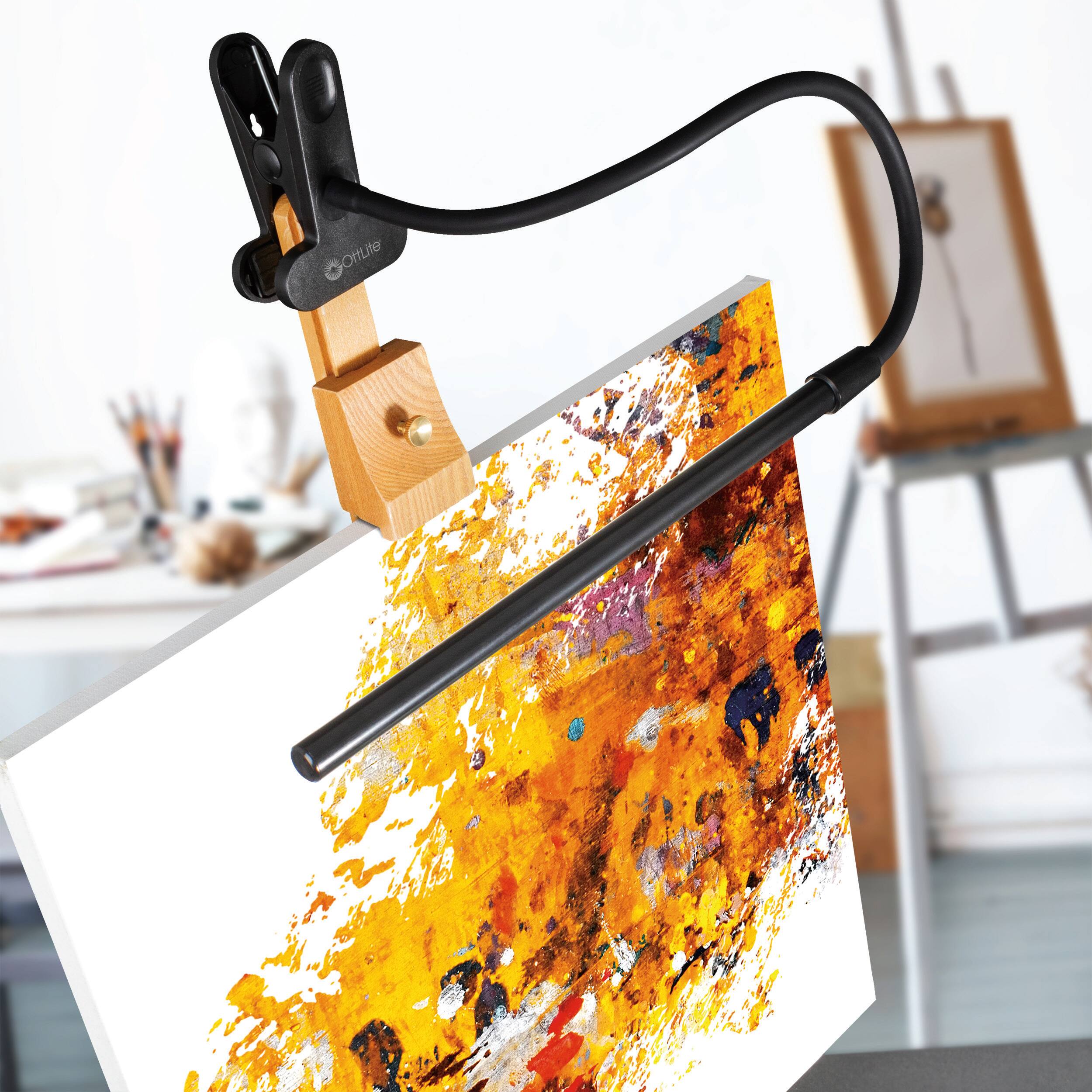 Alt View 5. OttLite - Clip-On LED Easel Lamp - Black.