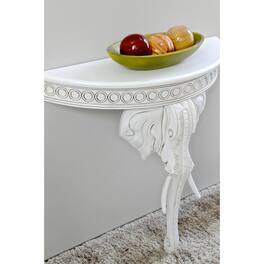 International Caravan - Windsor Carved Exotic Elephant Wall Table - Antique White
