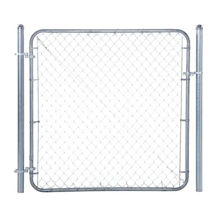 Front. Adjust-A-Gate - Adjust-A-Gate Fit-Right Chain Link Fence Walk-Through Gate Kit (24"-72"W x 6'H) - Silver.