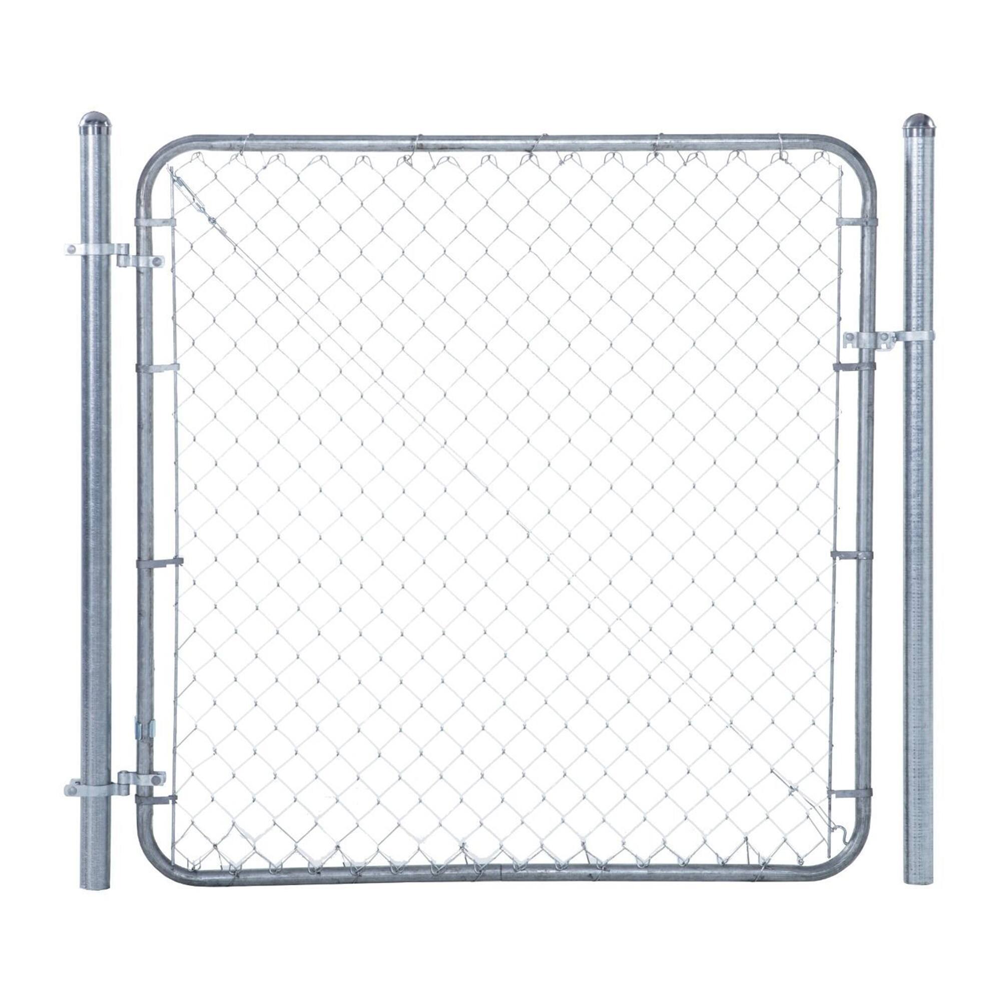 Front. Adjust-A-Gate - Adjust-A-Gate Fit-Right Chain Link Fence Walk-Through Gate Kit (24"-72"W x 6'H) - Silver.