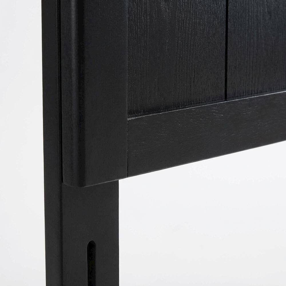 Alt View 1. FurniFact - Wood Full Headboard with Classic Design and Durable Construction for Beds - Black.