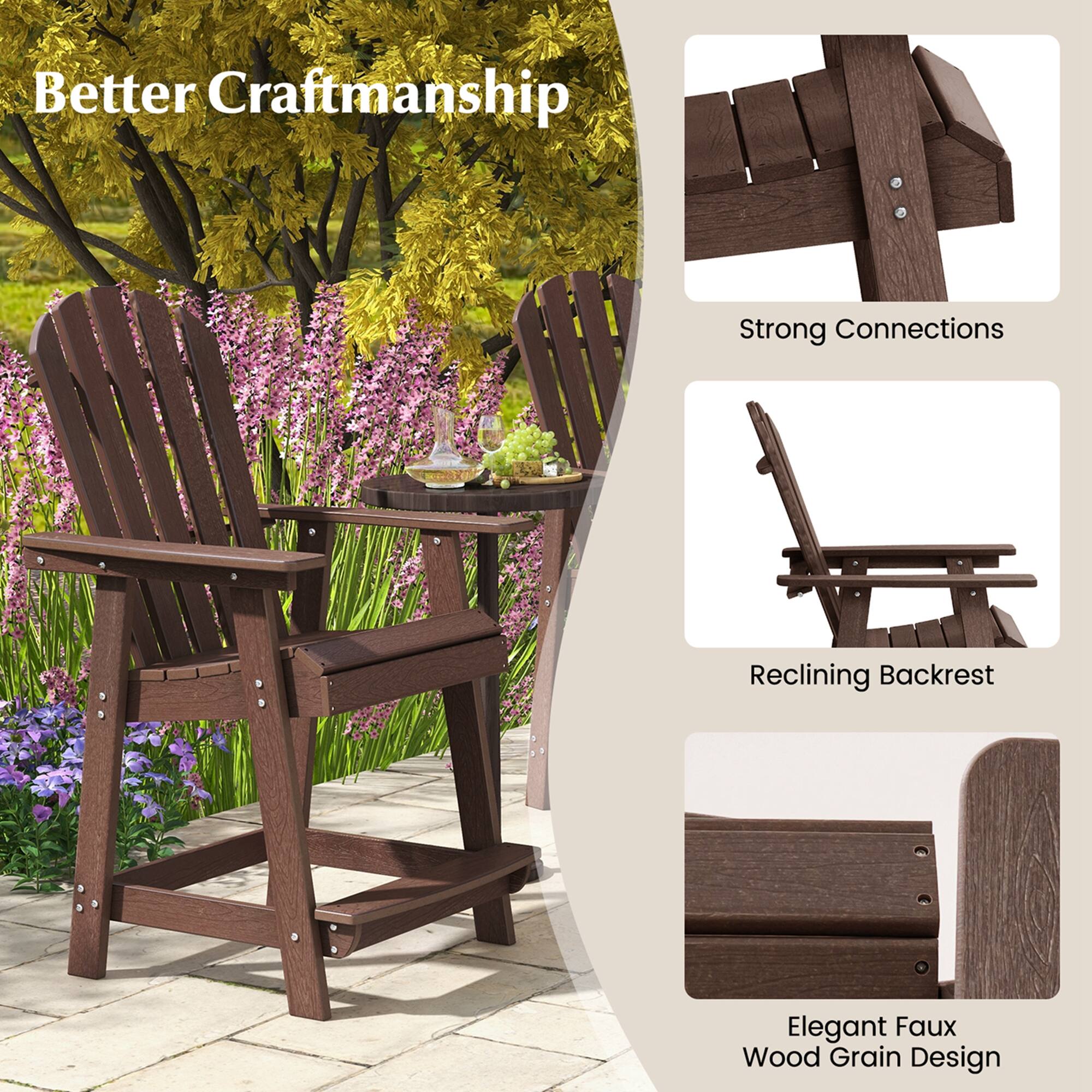 Better Craftsmanship: Strong Connections: Reclining Backrest: Elegant Faux Wood Grain Design