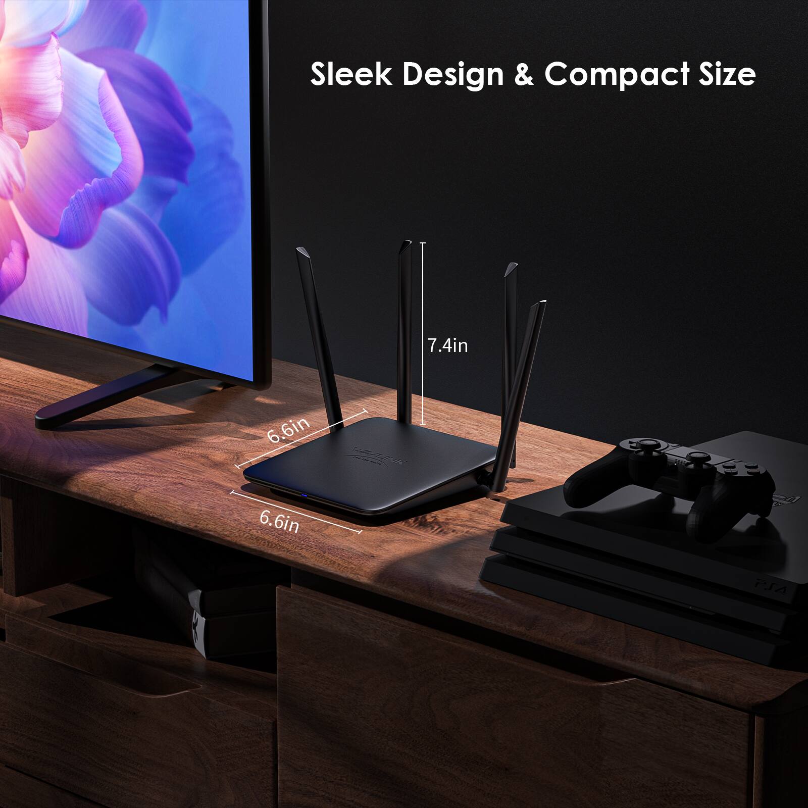 Sleek Design & Compact Size

7.4in

6.6in

6.6in

WALLINK

PS4