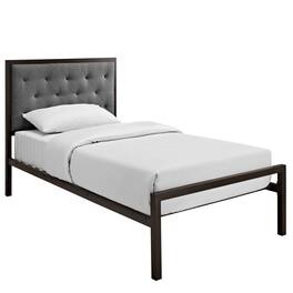 Modway - Mia Fabric Twin Bed - Gray