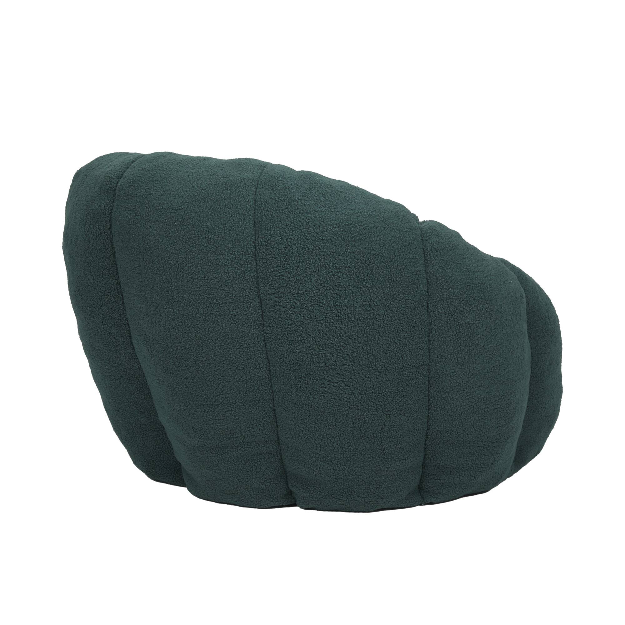 Alt View 5. GOODSILO - Plush Faux Fur Bean Bag Chair with Armrests and Ergonomic Backrest for Ultimate Relaxation in Living Spaces - Green.