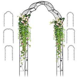 Gymax - 99'' Tall Garden Arch Arbor Trellis w/6 Combination Ways & 2 Installation Methods - Black