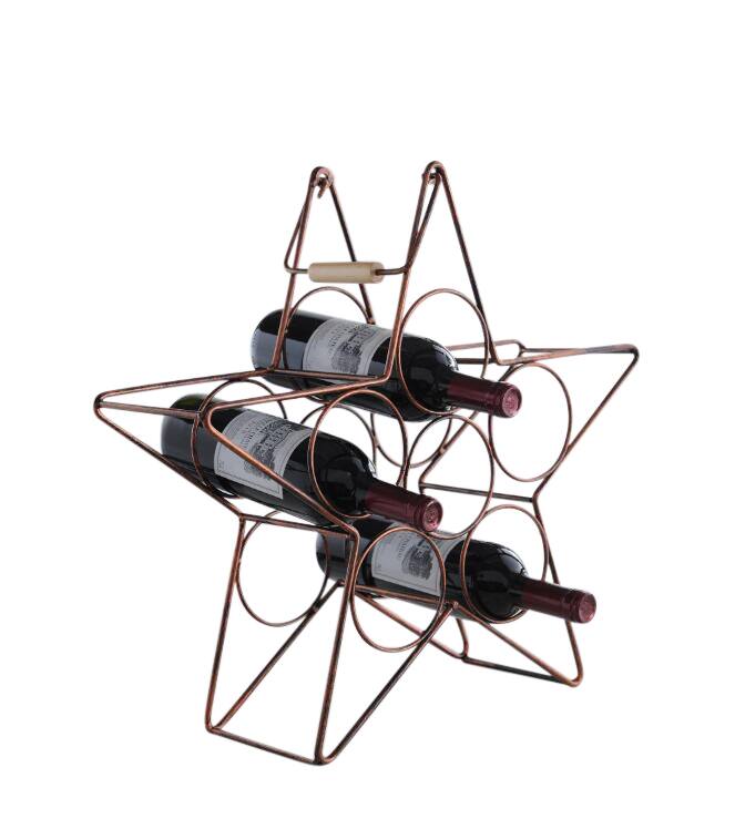 Angle. Kings Brand Furniture - Kings Brand Furniture – Metal Countertop Tabletop Wine Rack - Freestanding Modern Wine Bottle Holder Stand - Rust/Copper.