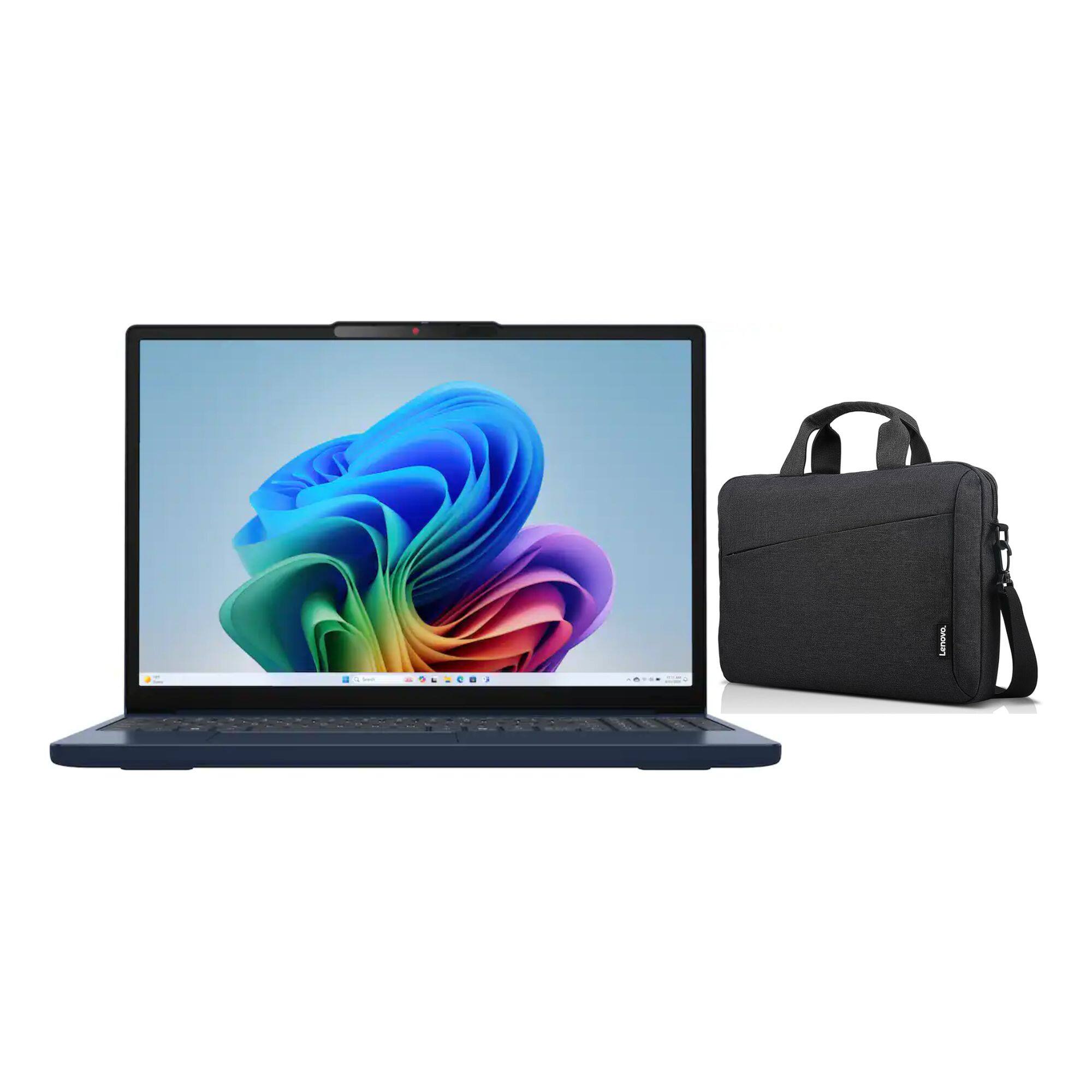 Front. Lenovo - IdeaPad Slim 3i 15.3" 2K Touchscreen Laptop - Intel Core 7 350 2026 - 16GB Memory - 512GB SSD + Carry Case - Cosmic Blue.
