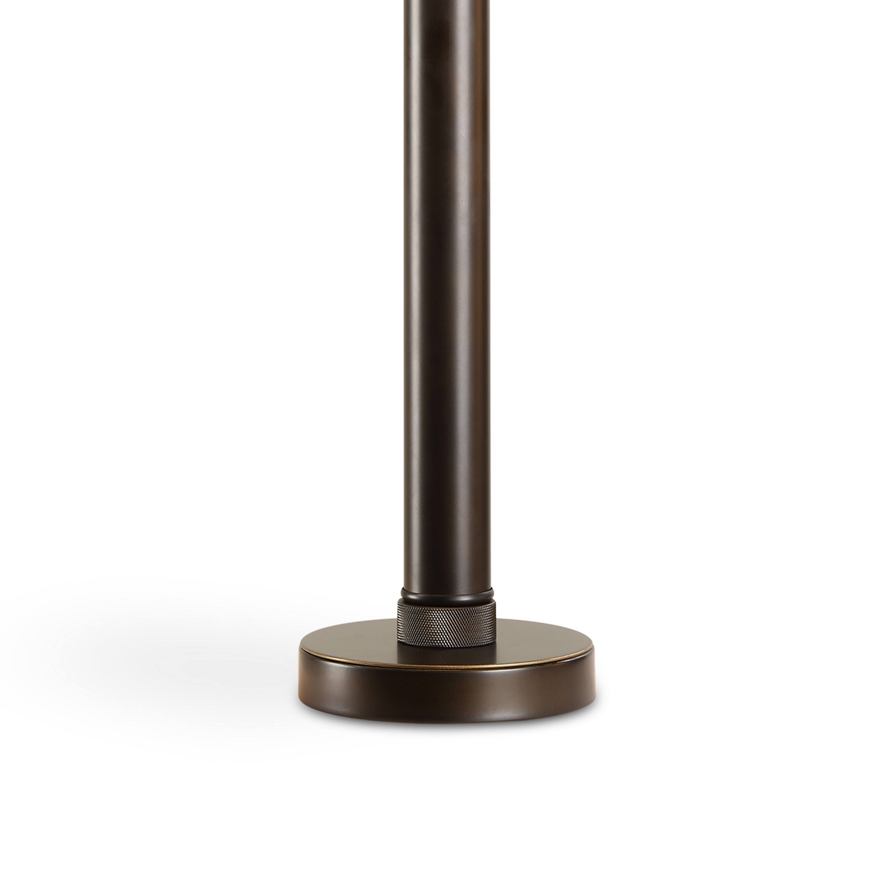 Back. Manhattan Lane - Modern Accent Table Lamp, Dome Shade, Metal Round Base - Black, Gold.