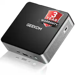 Geekom - Air12 Mini PC, Intel Alder Lake N95, 16GB DDR5 RAM& 512GB Gen3*4 SSD, Windows 11 Pro Pre-installed - Black+Silver