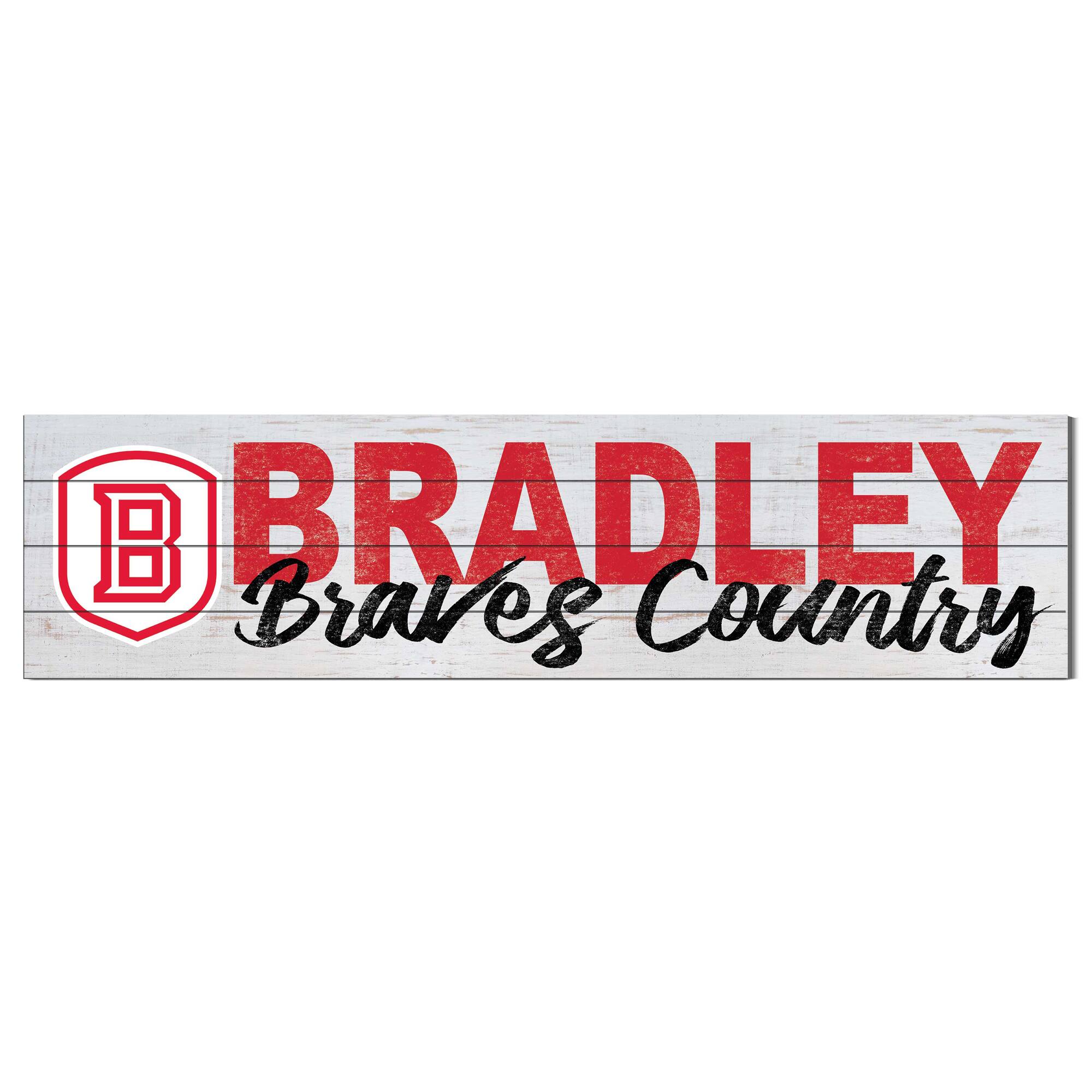 Bradley Braves 40'' x 10'' Logo Sign