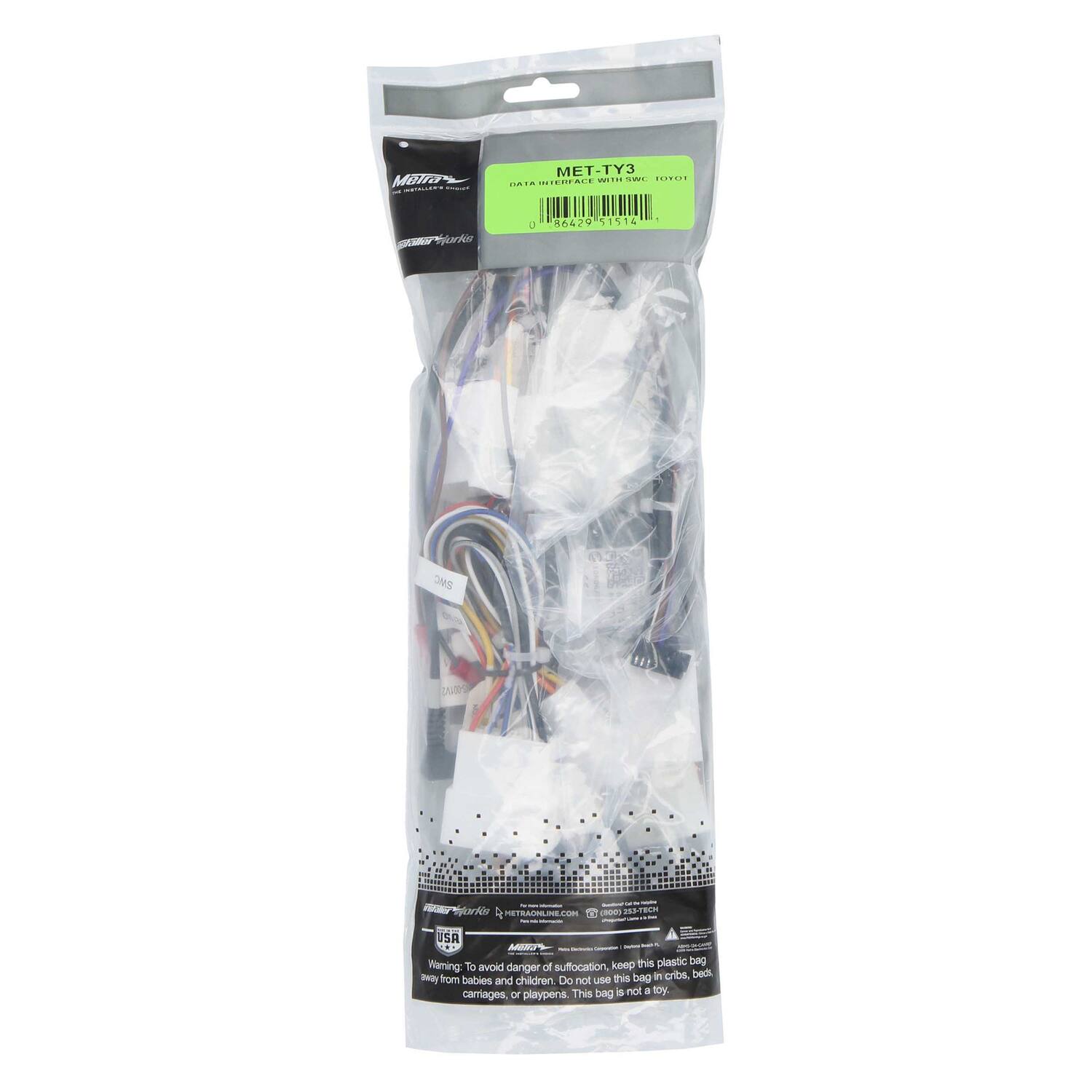 Milr - - .... MET-TY3 ..  ....... i RECIN  rarAor U 6429 11914 -  O 3  - - AA orkis 4 HETRACNLIE.COM  - 333-8H1 USA MNC - - - Waming: To avoid danger of suffocation, keep this plastic bag away from babies and children. Do not use this bag in cribs, back carriages or playpens. This bag is not a toy.