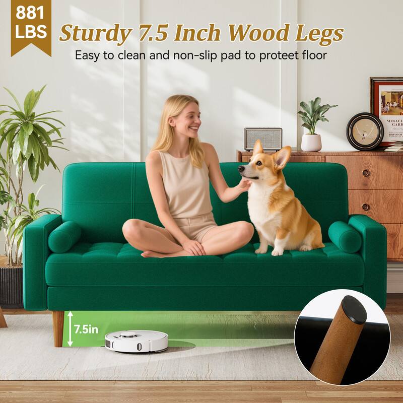 881 LBS  
Sturdy 7.5 Inch Wood Legs  
Easy to clean and non-slip pad to protect floor  

7.5in