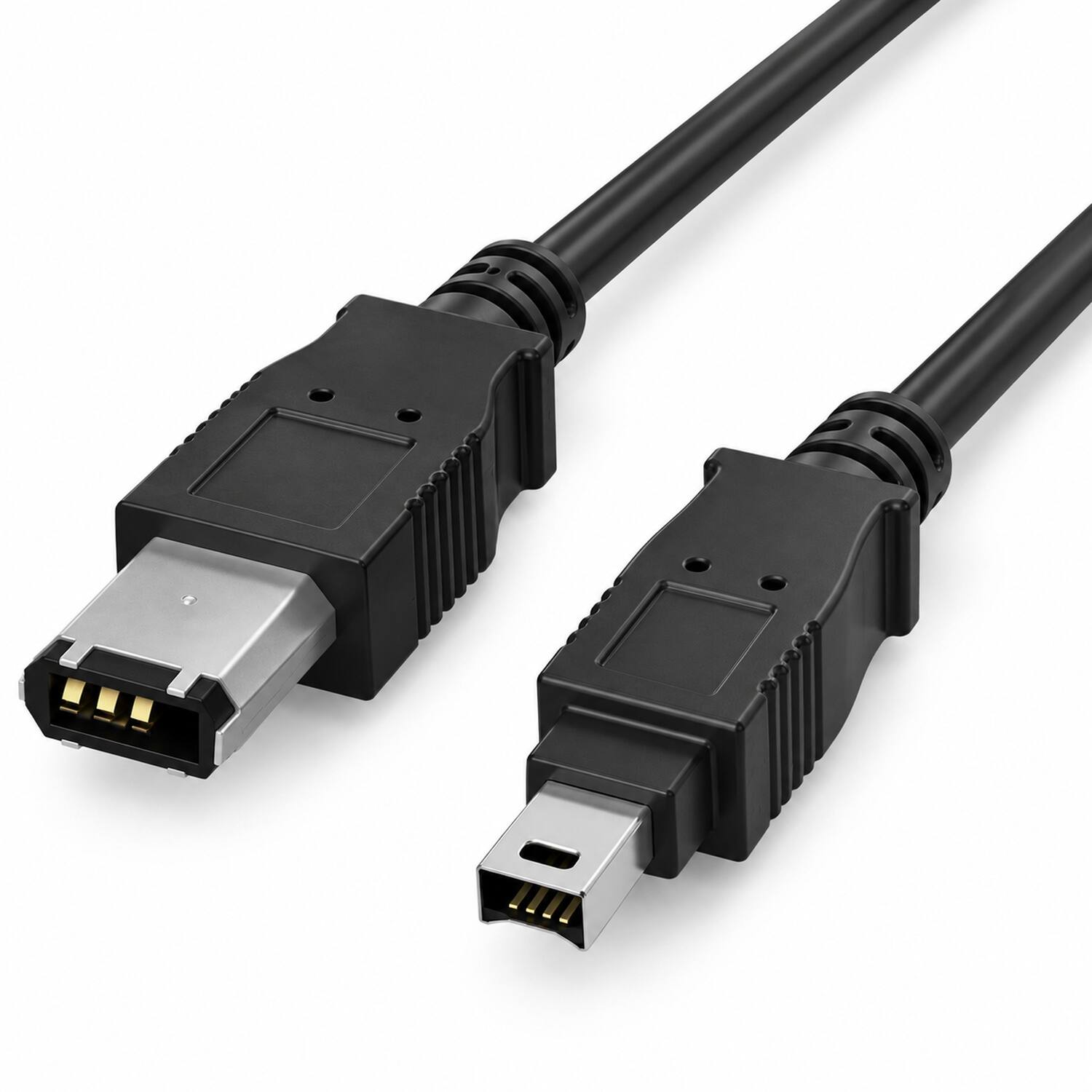 Angle. Sanoxy - Sanoxy 3ft IEEE 1394a FireWire 400 6-pin to 4-pin, Black - Black.