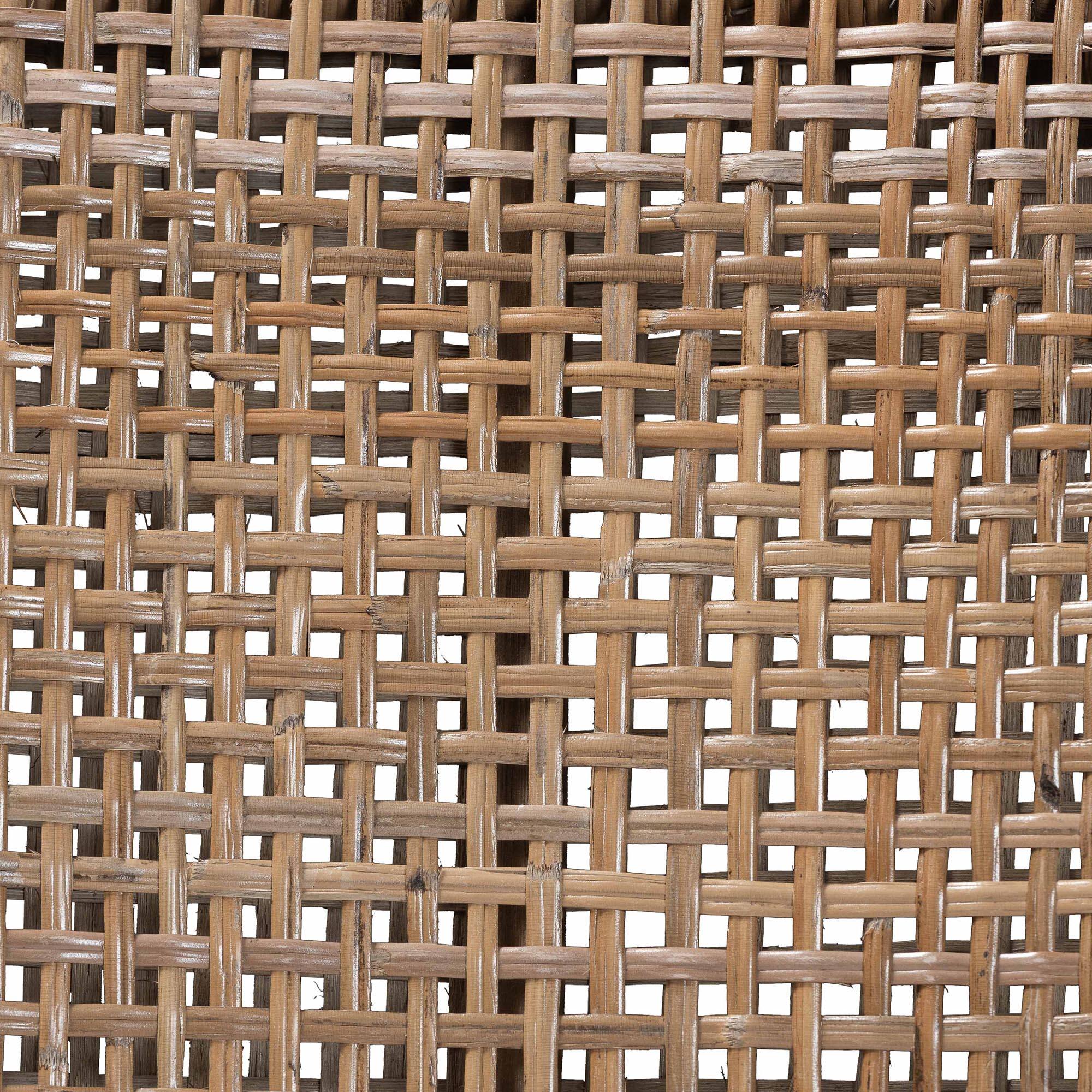 Alt View 2. bali & pari - Abiel Natural Rattan 2-Piece Dining Armchair Set with Cushion – Handwoven Wicker Chair with Mahogany Wood Frame - Greywash/Black.