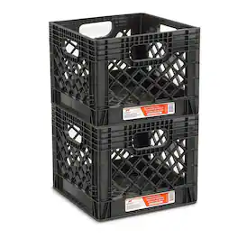 Juggernaut Storage - Crate for Office Storage & Classroom Organization, 4-Pack - Black