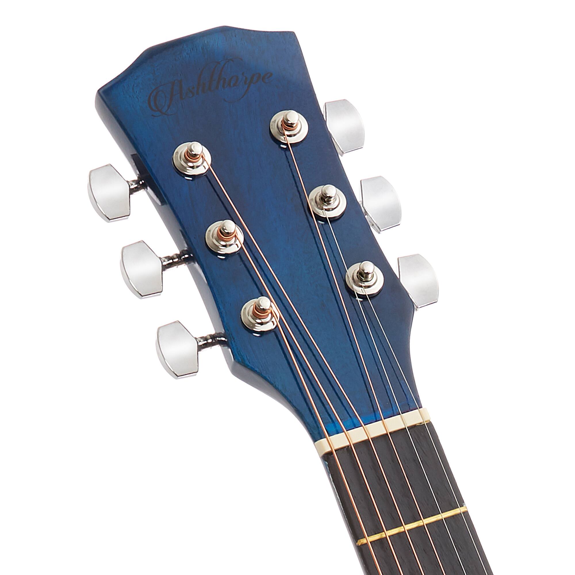 Alt View 2. Ashthorpe - 41-in Beginner Cutaway Acoustic Guitar Package with Gig Bag - Blue.