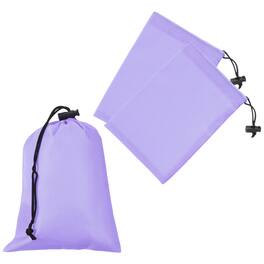 Unique Bargains - Drawstring Stuff Sack with Toggle 6x8 Inch 3pcs Waterproof Travel Storage Pouch for Gym Hiking Yoga Office Shoes - Light Purple