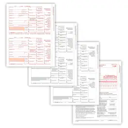 ComplyRight - 2026 1099-MISC Tax Form, 4-Part, 2-Up, Copy A, B, C/2, 1096 Transmittal, 25/Pack (610325) - White/Red/Black