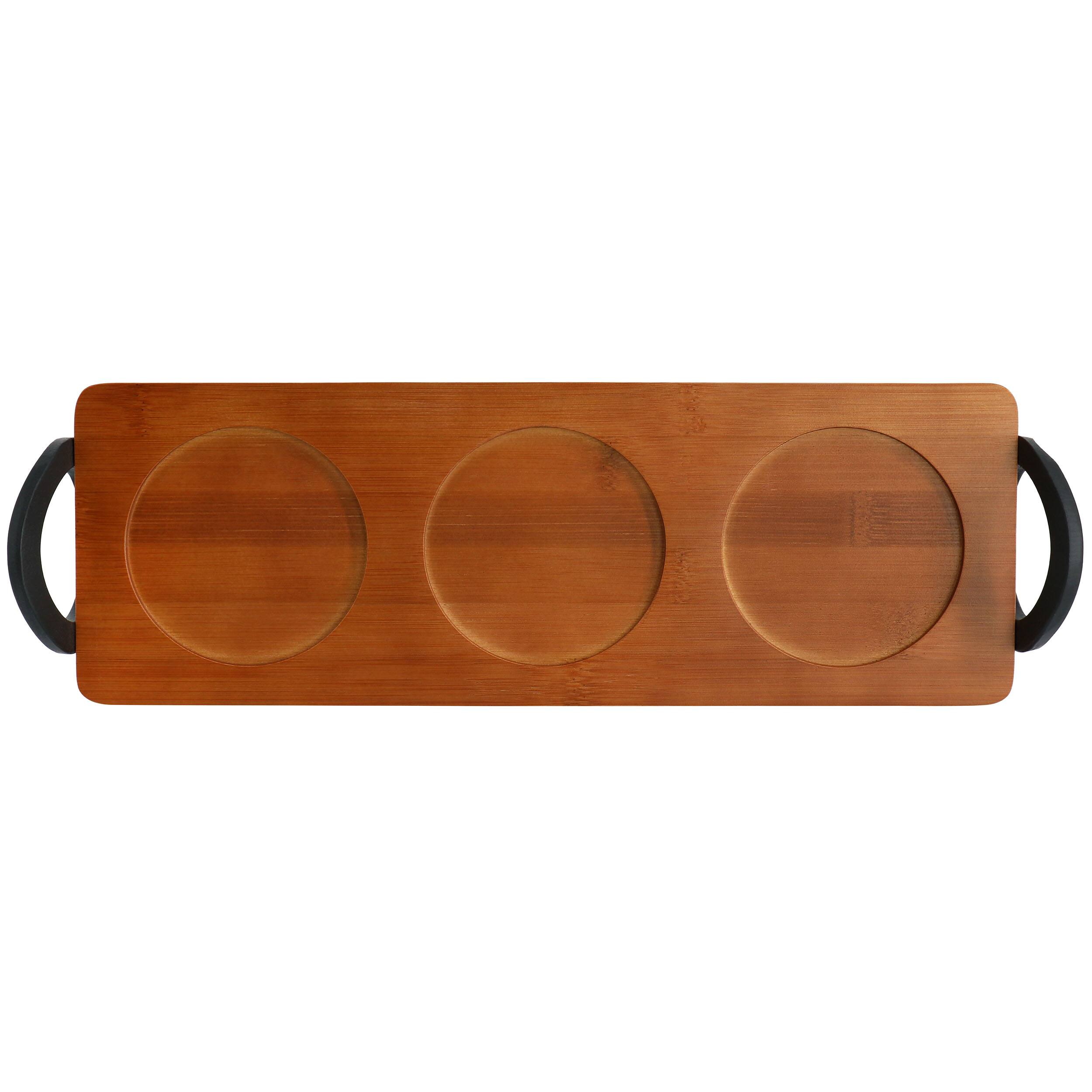 Alt View 1. Wanda June Home - Wanda June Home 4 Piece 15 Inch Bamboo Tray and Condiment Server Set in Golden Brown - Brown.