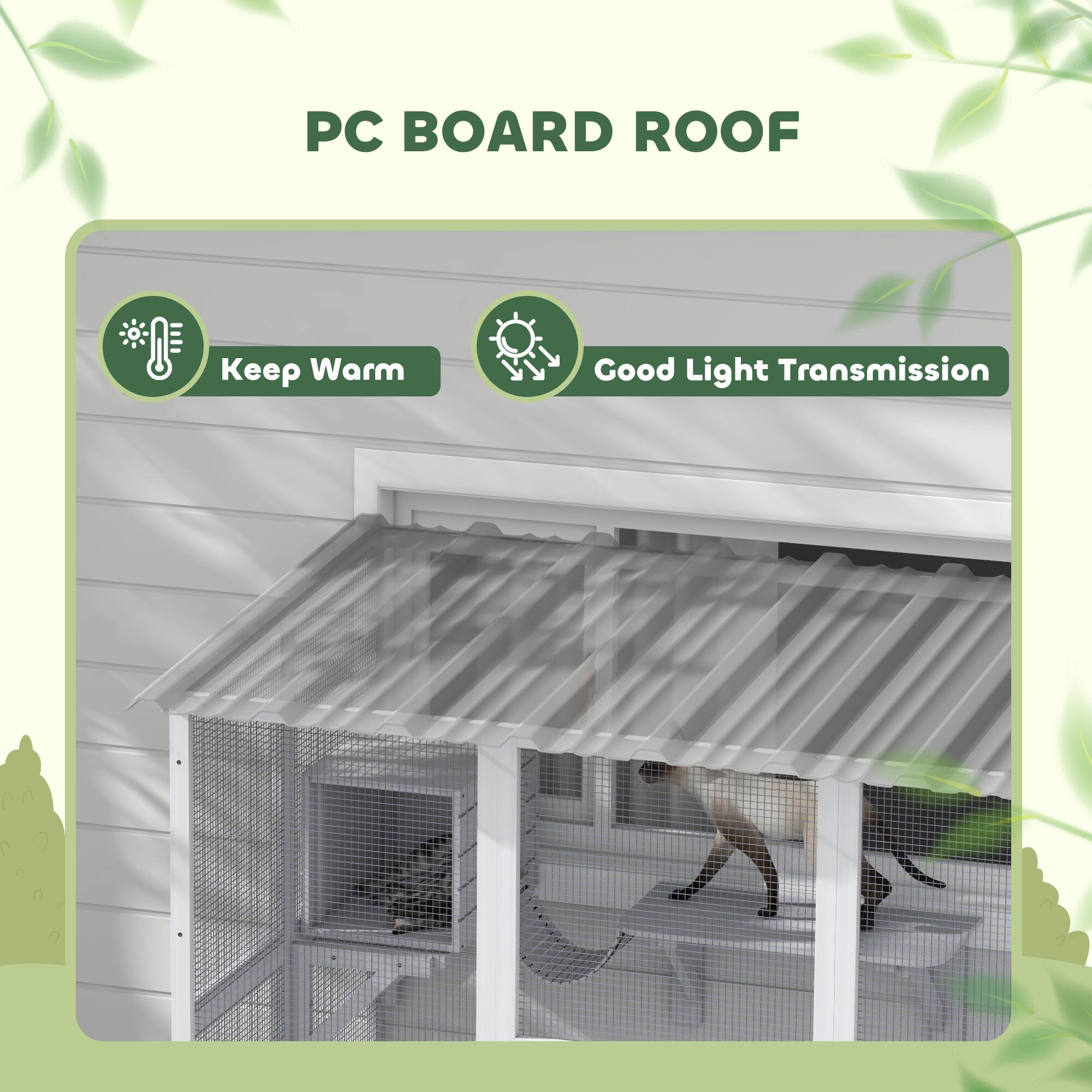 PC BOARD ROOF

- Keep Warm
- Good Light Transmission