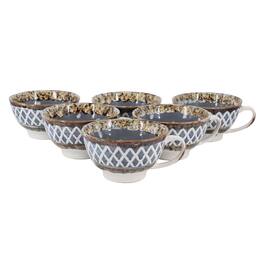 Gibson - Meritage Otis 6 Piece 27 Ounce Stoneware Soup Bowl with Handle Set - Gray