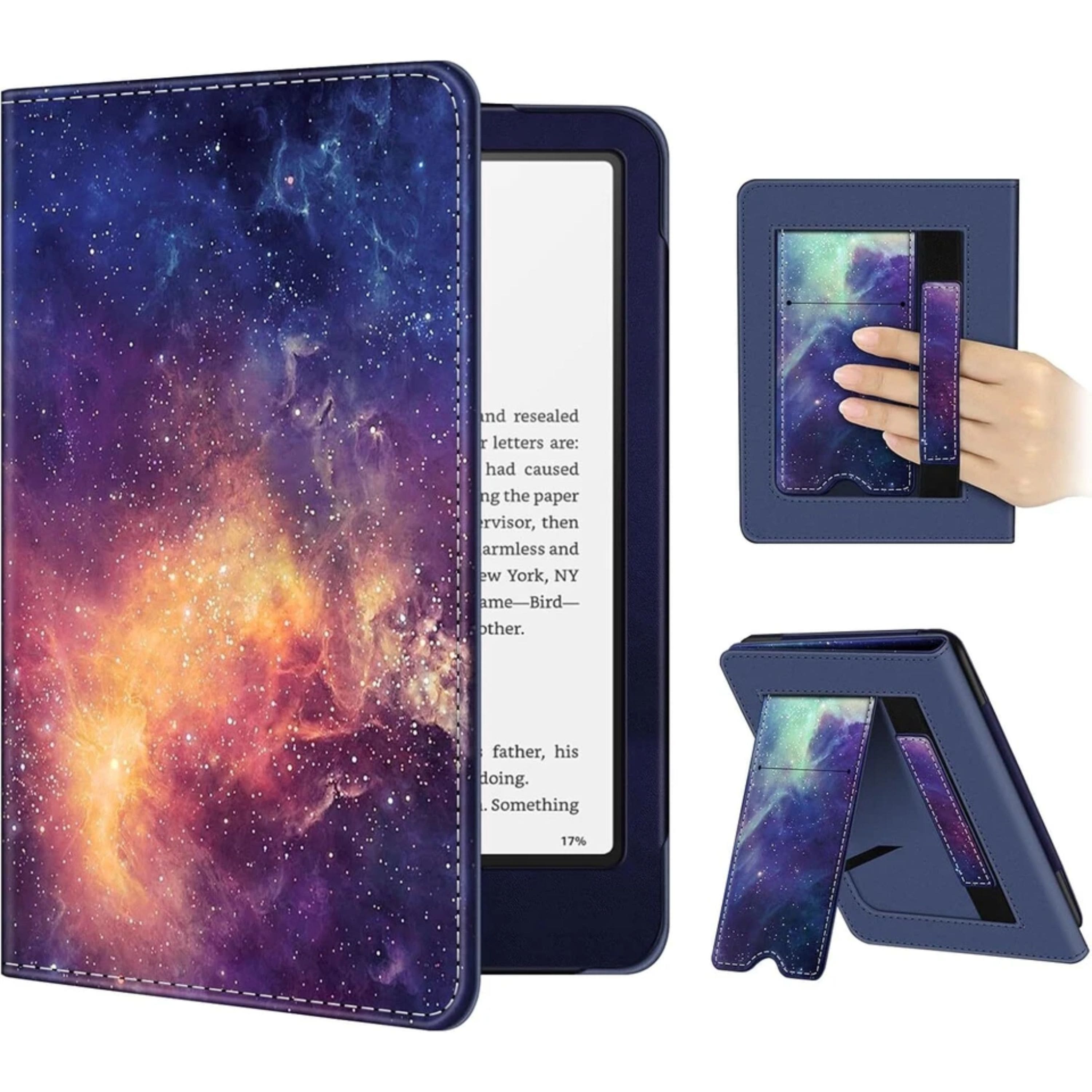Kitcheniva - 7" Kindle Paperwhite Case 12th/11th Gen 2024/2021 Foldable Stand Cover - Galaxy