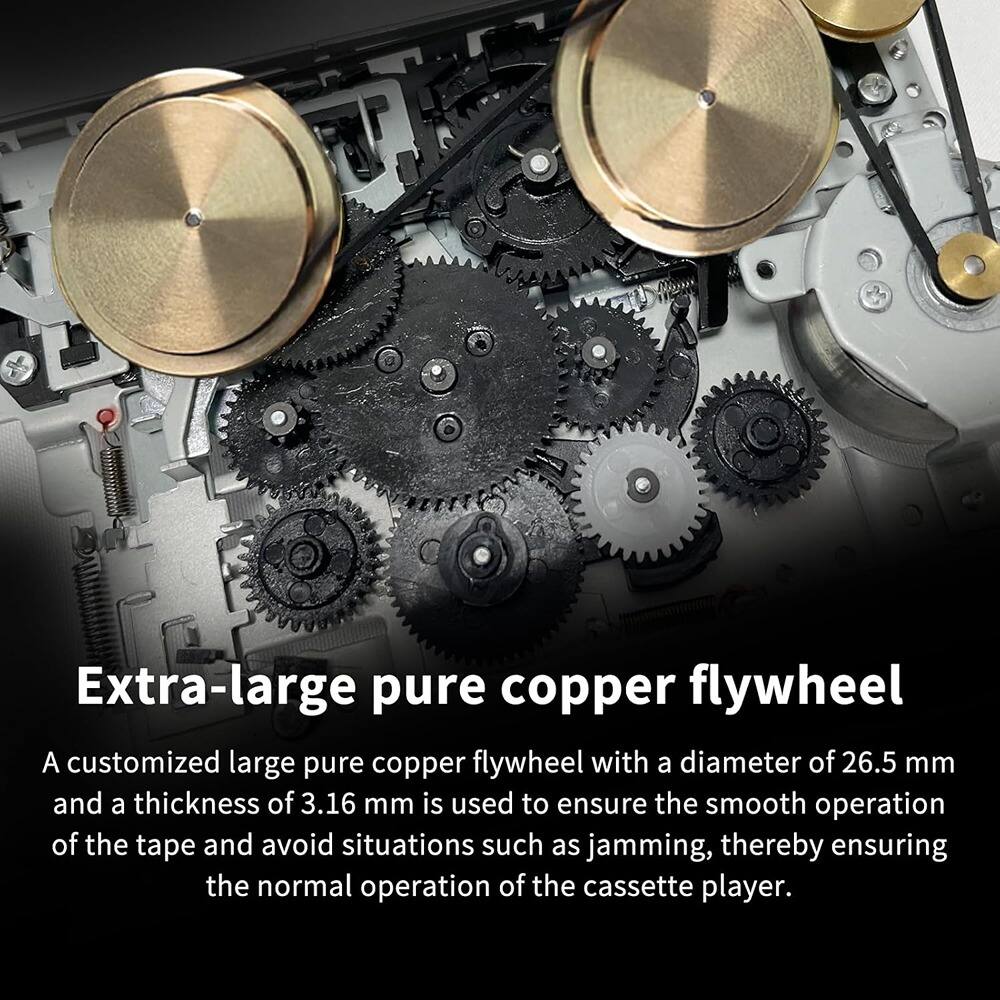 Extra-large pure copper flywheel

A customized large pure copper flywheel with a diameter of 26.5 mm and a thickness of 3.16 mm is used to ensure the smooth operation of the tape and avoid situations such as jamming, thereby ensuring the normal operation of the cassette player.