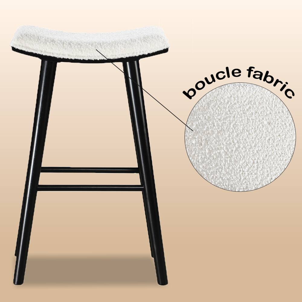 The text on the image is "boucle fabric."