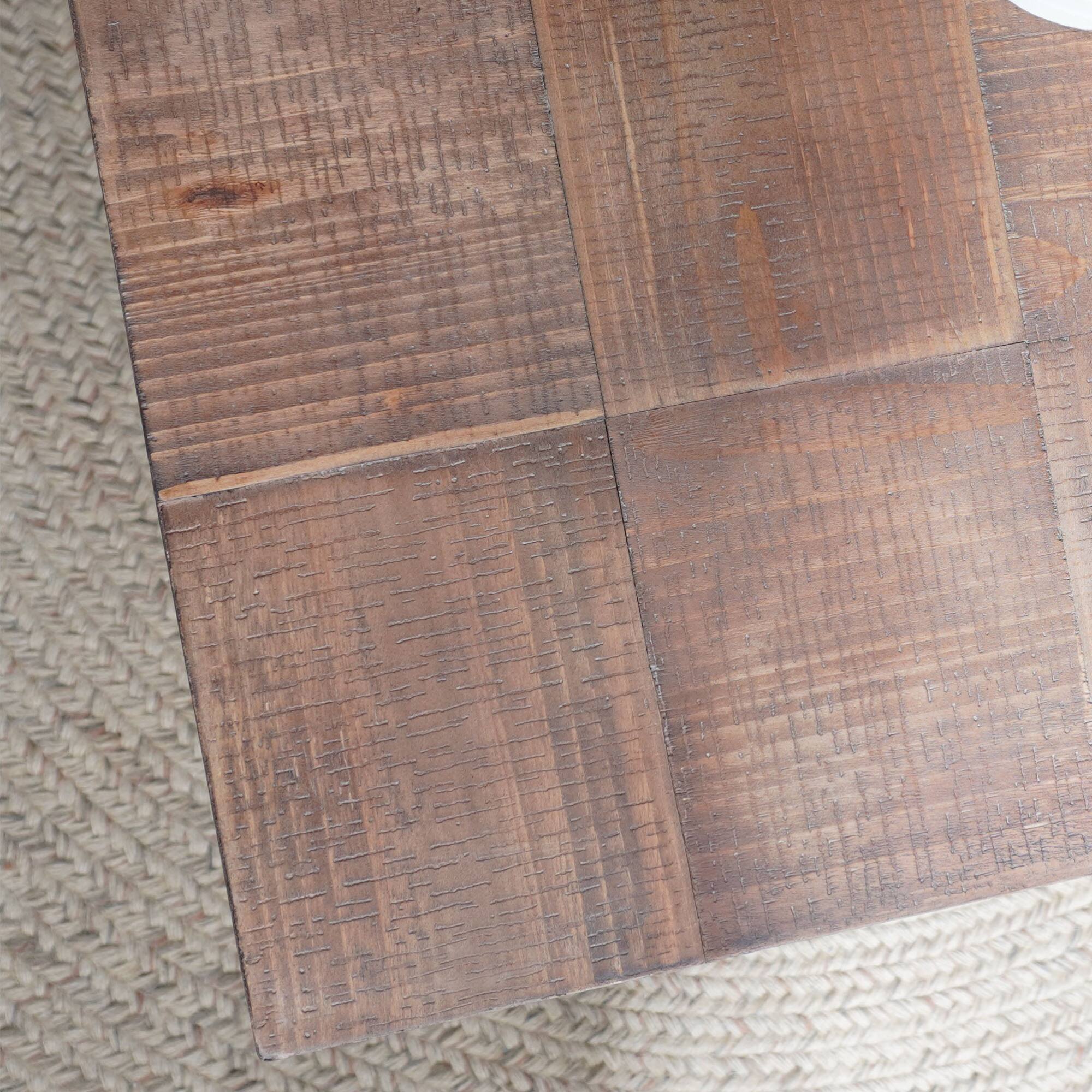 Alt View 6. GOODSILO - Handcrafted Rustic Industrial Coffee Table with Metal Legs and Parquet-Style Wood Surface - Multi.