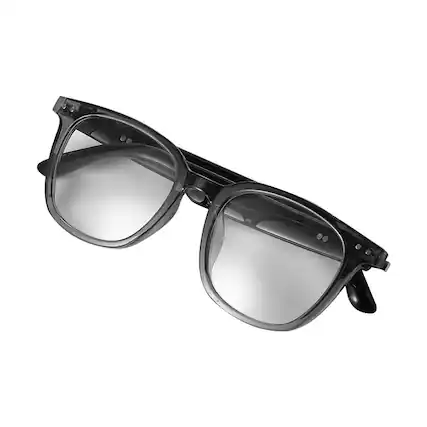 Front. Cluzine - Smart Glasses Photochromic Bluetooth Call Music Sun Protection Sunglasses AI Translation - Black.