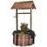 Front. Costway - Outdoor Wooden Wishing Well Bucket Flower Plants Planter Patio Garden Home Decor - Brown.