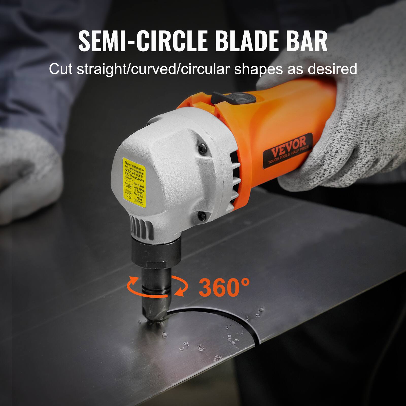SEMI-CIRCLE BLADE BAR  
Cut straight/curved/circular shapes as desired  

Newer DE attempt which any material. of on will not fr. showl the your grooves less stain 11 2ml) ml 100 mld 0 steel finmf  

TOUGH VEVOR TOOLS, HALF PRICE  

360°
