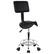 Front. KKTONER - KKTONER Saddle Stool with Foot Rest PU Leather Swivel Adjustable Rolling Stools with Back Support Facial Salon Chair - Black.