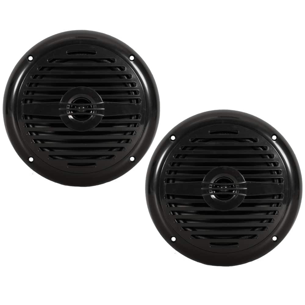 Acoustic Audio by Goldwood - MRN65B Waterproof Flush Mount Marine 6.5" Speakers 1 Pair Pack - Black
