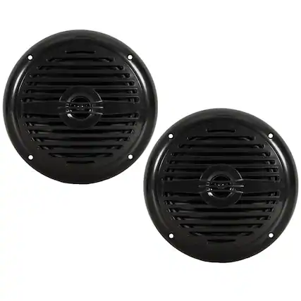 Front. Acoustic Audio by Goldwood - MRN65B Waterproof Flush Mount Marine 6.5" Speakers 1 Pair Pack - Black.