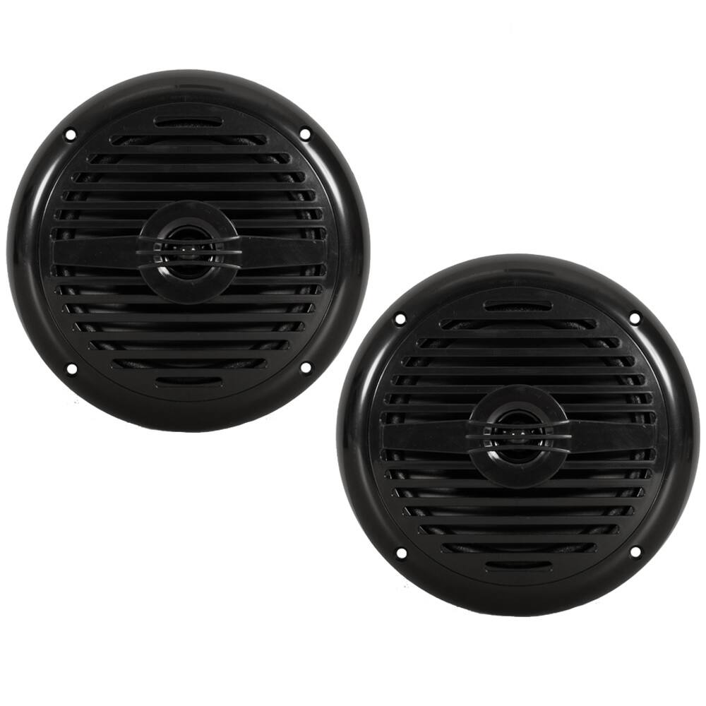 Front. Acoustic Audio by Goldwood - MRN65B Waterproof Flush Mount Marine 6.5" Speakers 1 Pair Pack - Black.