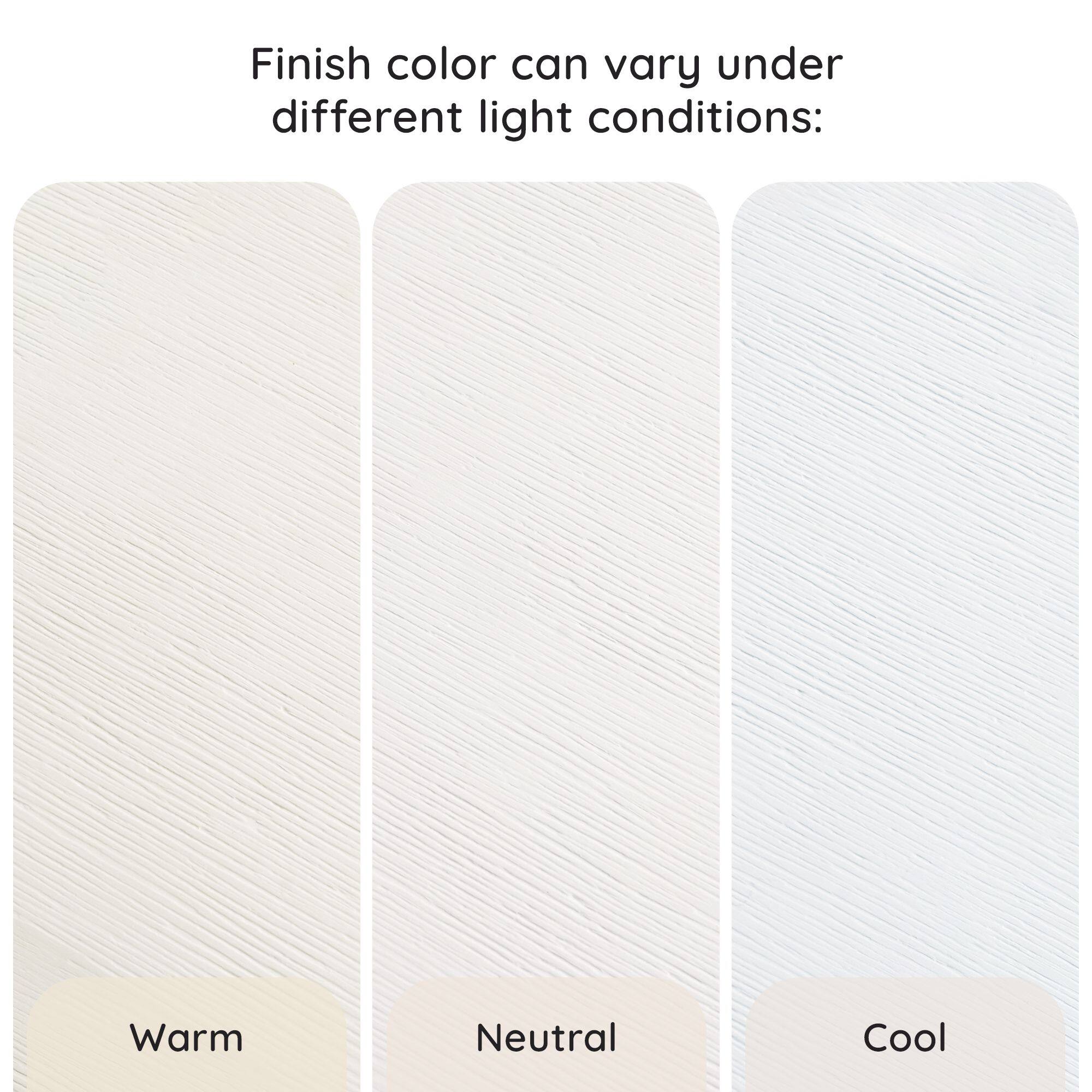 Finish color can vary under different light conditions: Warm Neutral Cool